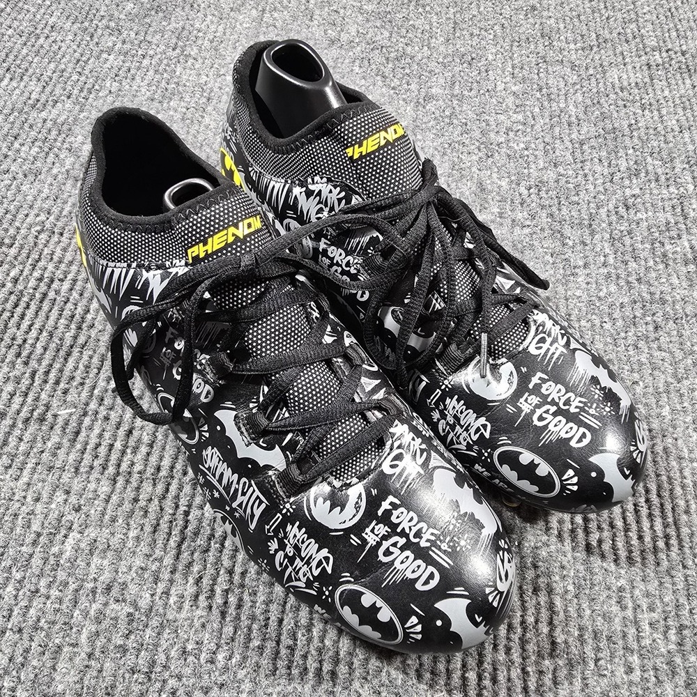 Phenom Batman Football Cleats Mens Size 11 Black Yellow Graphic DC Comics‎